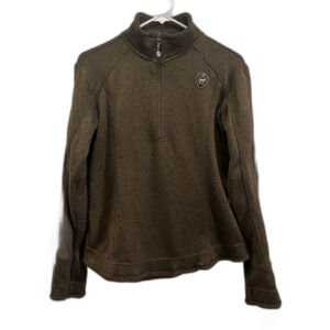Good Rider Brown 1/4 Zip Pullover Jacket Top   Women's Size Small